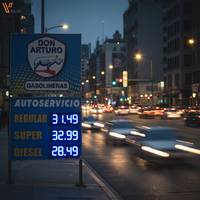 Panneaux publicitaires pour stations-service à bas prix, affichage LED pour essence, panneau de prix pour station-service, panneau pylône LED avec écran LED