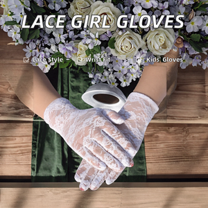 Elegantes Guantes de Novia para Niñas, Guantes de Encaje para Vestido de Novia y Danza, Accesorios para Comunión - Product Image 4