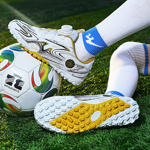 Chaussures de football pour enfants avec boucle rotative, tige en mesh unisexe, semelle extérieure en caoutchouc pour l'entraînement et les matchs - Product Image 1