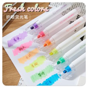 Đa Màu ánh sáng mềm mại chăm sóc mắt Huỳnh Quang <span class=keywords><strong>Highlighter</strong></span> 6 màu không độc hại không có mực chảy máu văn phòng cung cấp cho sinh viên Bộ - Product Image 1