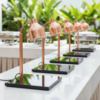 ORIX Professionelle Buffet-Schneidestation mit Doppelkopf, Roségold, Umweltfreundliches Modernes Design, Elektrische Speisenwärmer-Lampe aus Edelstahl