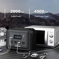 Station d'alimentation portable 2000W 220V pour l'extérieur, stockage d'énergie solaire d'urgence, batterie Lifeo4