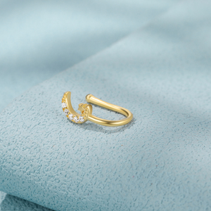 CANNER Anillo de Nariz con Forma de Estrella, Luna y Diamante, Joyería para Piercing, No se Deslustra, Anillos de Nariz Modernos en Forma de U - Product Image 3