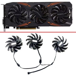 NOUVEAU Ventilateur de refroidissement 75mm 4pin T128010SU PLD08010S12HH pour GIGABYTE <span class=keywords><strong>AORUS</strong></span> GTX 1080 1080Ti 1070Ti <span class=keywords><strong>1060</strong></span> Ventilateurs de carte vidéo de jeu - Product Image 1