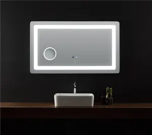 Miroir mural éclairé à led, glace pour salle de bains, de vanité avec lumières led