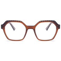 Monture de lunettes hexagonale rectangulaire Elan Optical YB6008, unisexe, monture intégrale en acétate, lunettes optiques, en stock