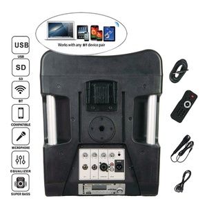 Audio professionnel 800W 10i "alimenté karaoké Portable colonne BT TWS PA système de haut-parleurs LED fête laisse batterie Bocina Parlante - Product Image 4