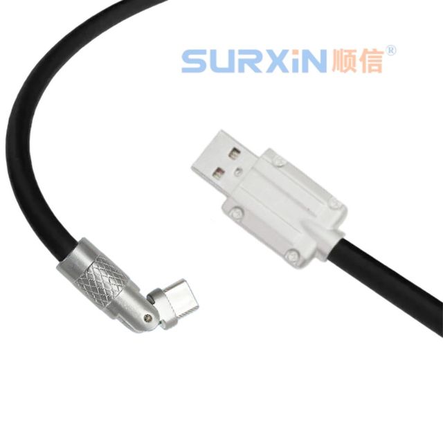 180 Degree Rotating Super Fast Charging Cable Mobile Game USB-c Charger Liquid Silicone Cable for Cell Phones