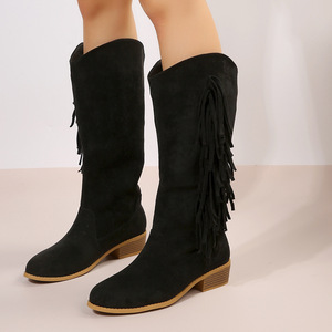 Botas de Plataforma de Moda en Color Morado, Estilo Western, con Tacón Alto, Cálidas y Sensuales para Otoño/Invierno/Verano para Mujer - Product Image 2