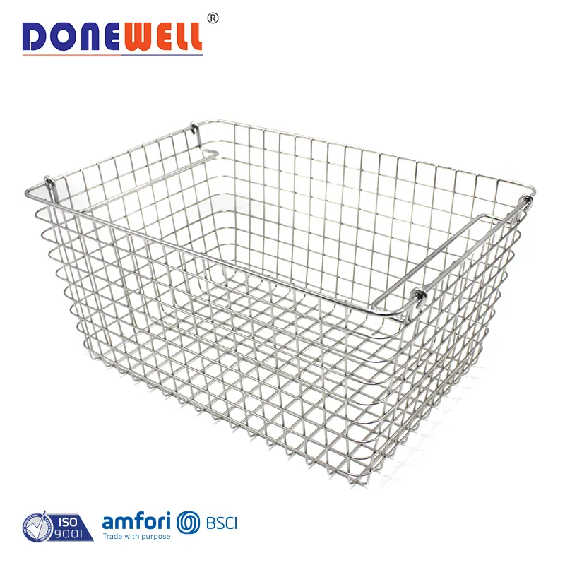 Wholesale stacked kitchen vegetable carrying collecting stainless steel storage basket