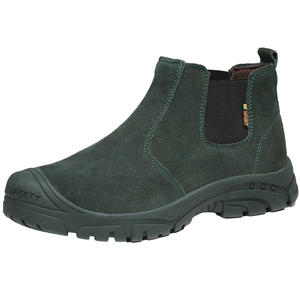 Chaussures de sécurité JIANKUN en cuir de vache respirant, confortables et durables, pour les travailleurs du bâtiment, à porter au printemps, anti-perforation, embout en acier - Product Image 1