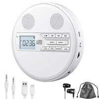 Lecteur CD portable mini, directement de l'usine, avec radio FM, Bluetooth, fente pour carte USB/TF, batterie rechargeable, design compact pour les voyages