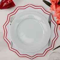 Serviettes et sets de table en lin naturel brodées à la main, bords festonnés, taille personnalisée, 300 couleurs, style américain pour mariages et hôtels