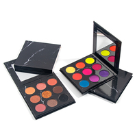 Palette de fards à paupières en poudre cartonnée, 9 couleurs, végane, sans cruauté, personnalisable, résistante à l'eau, haute pigmentation, effet scintillant, vente en gros