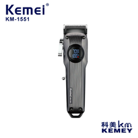 Tondeuse et rasoir KEMEI KM-1551 avec écran numérique pour usage domestique et professionnels (salons de coiffure)