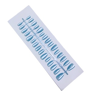 Faux ongles minimalistes courts en <span class=keywords><strong>amande</strong></span> effet œil de chat, pour salons, vente en gros, style design - Product Image 6