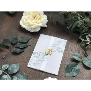 Papier de suivi <span class=keywords><strong>Eucalyptus</strong></span> personnalisé, 1 pièce, 5*7 pouces, <span class=keywords><strong>aquarelle</strong></span> verte, pour carte d'invitation de mariage, en vélin blanc - Product Image 3