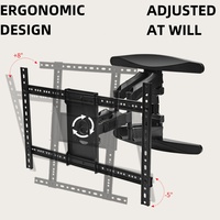 Braket TV Baja yang Dapat Disesuaikan 55-85 Inci, Miring, VESA Maks 200x200MM, Beban Maks 40kg, 90 Derajat, untuk Rumah, Hotel, Monitor TV Langsung, Pemasangan di Dinding