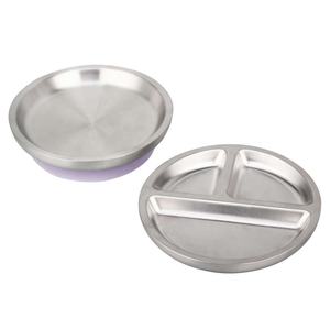 Ensemble de plaques et bols d'alimentation à double paroi en acier inoxydable - Product Image 6