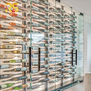 Modern Wine Rack Acrylic Floor to Ceiling Floating Display &amp; Bottle Holder for Home <strong>Bar</strong>, Living Room Storage Solutions - Product Image 6