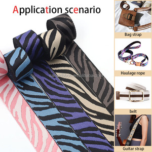 Tas Pinggang Pita Jacquard Tas Bahu Bergaris Zebra Geometris Nilon Poliester Penjualan Langsung dari Pabrik Tali Bahu - Product Image 6