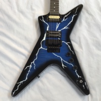 Was.Bu.n Electric Guitar Deep Blue Solid Mahogany Body Rosewood Fretboard 6 Steel Strings Free Shipping Shell Inlay Lighting
