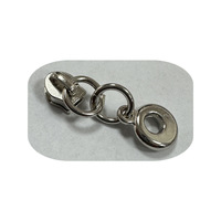 Tirette de fermeture éclair ronde œil-de-chat en métal argenté pour textiles de maison, sacs, trousses de maquillage, accessoires de bijouterie et quincaillerie de bagages