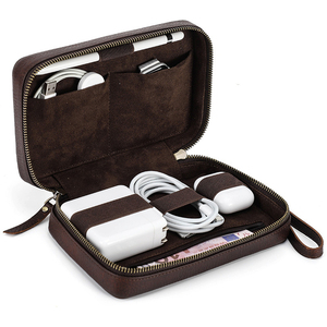 Customized Leather Travel Pouch Storage Bag <b>Tablet</b> Electronics Cable Accessories Organizer Digital Products Cable <b>Charger</b> Cases - Product Image 5