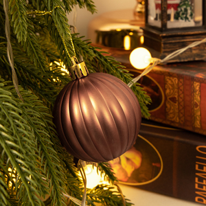 Tendance 2026 : Lot de 12 ornements circulaires en plastique de luxe personnalisés, incassables, imprimés en sérigraphie, couleur chocolat et café, pour suspension sur arbre - Product Image 4