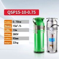 Pompe à eau submersible haute pression QS/QSP en acier inoxydable 3 HP, remplie d'eau, pour fontaine QS65-10-3, grand débit, pour aménagement paysager
