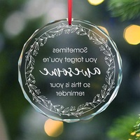 Cadeau souvenir de Noël personnalisé, pendentif en cristal de verre transparent gravé au laser, style antique, décoration suspendue pour la maison, le jardin et le sapin de Noël