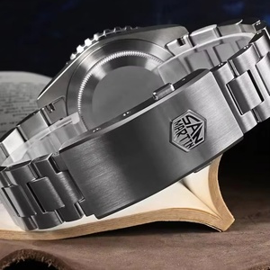 Montre automatique pour homme San Martin SN0136 39 mm, cadran brun foncé émaillé rétro, NH34 GMT, 20 bars, montre-bracelet SLN C3 Green Dive - Product Image 5