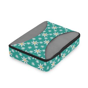 Organiseurs de bagages pliables à motif de fleurs de Tiare hawaïennes, ensemble de 4 cubes de rangement, logo personnalisé, cubes de rangement pour valise - Product Image 2