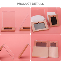 Estuche Cuadrado Transparente de Acrílico Personalizado con Logotipo para Crema Facial, Estuche Individual para Sombra de Ojos con Espejo, Contenedor para Rubor