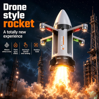 Drone spatial cool avec fumée vapeur et spectacle de lumière LED, moteur brushless, quadricoptère RC 2,4 GHz pour enfants, adultes, débutants, cadeau