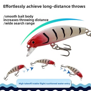 Esche artificiali da pesca per bass in ABS a 9 colori, di alta qualità, da 55mm/6g, per acqua salata, con <span class=keywords><strong>ami</strong></span> e occhi 3D - Vendita all'ingrosso - Product Image 3