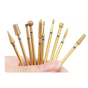 Fraise à ongles professionnelle en diamant doré 3/32 pouces, outil d'élimination des peaux mortes, tête de meulage, fraises à ongles - Product Image 3