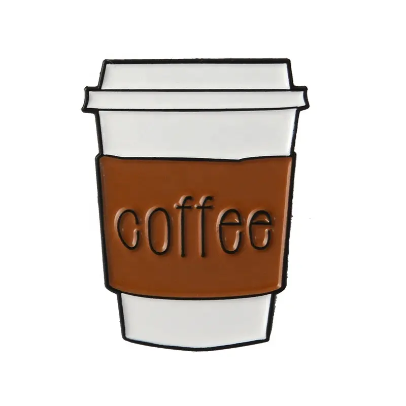 コーヒーピンミルクラペルピンカップ形状メタルピンMOQ 10pcs