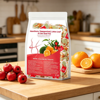 Tisane Minceur Détoxifiante aux Fleurs de Hawthorne, Écorce de Mandarine, Feuille de Lotus et Graine de Coix pour un Ventre Plat et une Santé Améliorée (Sachet)