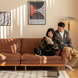 Canapé en tissu nordique trois places, revêtement en velours chenille, meubles de salon, idéal pour les petits appartements - Product Image 2