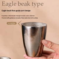 Tasses à thé haut de gamme en titane pur, double paroi, avec séparateur, portables, isolées thermiquement et anti-brûlure, pour camping en extérieur
