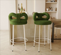 Moderner nordischer Esszimmerstuhl mit antiker Rückenlehne, Internet-Trend-Barhocker mit hohen Beinen für Kücheninsel, schlicht und elegant