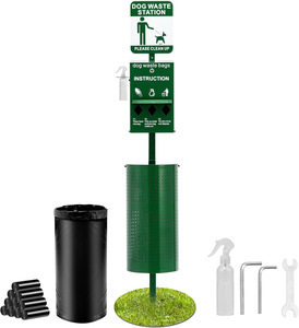 Estación de eliminación de residuos de perros de Metal de alta calidad con dispensador de bolsas, 50 Uds., revestimientos de latas, 800 Uds., bolsas incluidas, accesorios de jardín - Product Image 2