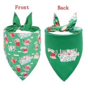 Wholesale custom logo print sublimated pet dog triangle scarf double sided pattern dog bandana para perros accessories