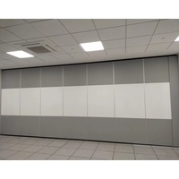 Cloison Opérable Mobile Acoustique Amovible en MDF Pliable avec Portes pour Bureau