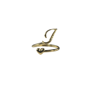Fashion <b>Ring</b> 316L Stainless Steel PVD Gold Plating Heart Design <b>Adjustable</b> <b>Size</b> For Women - Product Image 1