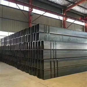 Carbon Black Hollow Section Gi 75mm*38mm Square And Rectangular 75x75 Tube Ms Steel Rectangular Pipe