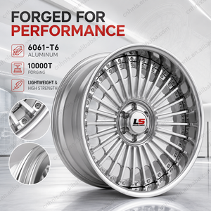 Jantes forgées multi-rayons polies argentées résistantes à la chaleur de 22 à 26 pouces pour SUV et camions de luxe du Moyen-Orient et d'Amérique du Nord - Product Image 3