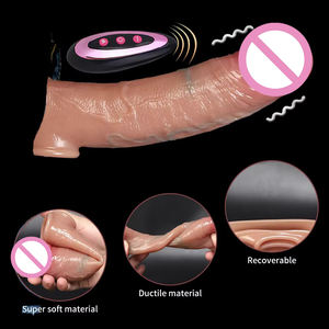 Juguetes Sexuales Realistas <span class=keywords><strong>de</strong></span> Silicona con Control Remoto, Estimulador <span class=keywords><strong>de</strong></span> Punto G, Anal, Vaginal, Extensor <span class=keywords><strong>de</strong></span> Pene, Funda Vibradora Eléctrica para Dildo - Product Image 4