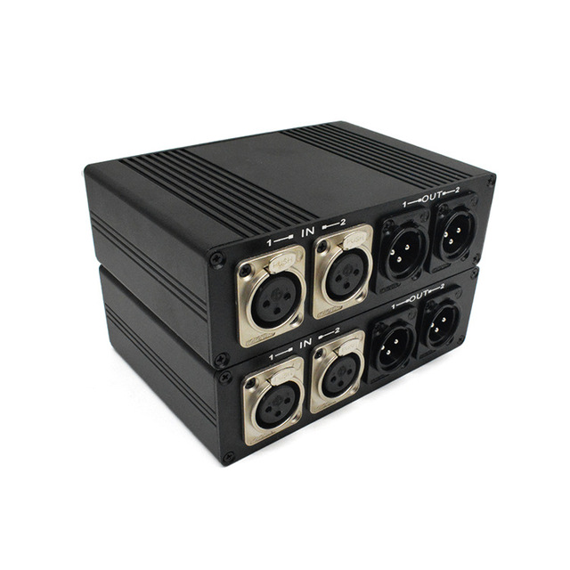 Two-way XLR Extender with Metal Casing, Used for Microphone Audio Transceivers and Fiber Optic Broadcasting